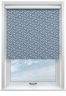 Land & Shore Oak Leaf (Blackout), Blue - Roller Blind